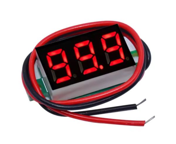 Вольтметр цифрової безкорпусної міні червоний