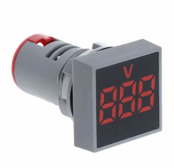 Вольтметр цифровий AC 22мм 20-500В червоний