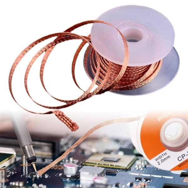 Медная сетка для удаления припоя 4мм*1м с флюсом (демонтажная лента для пайки)