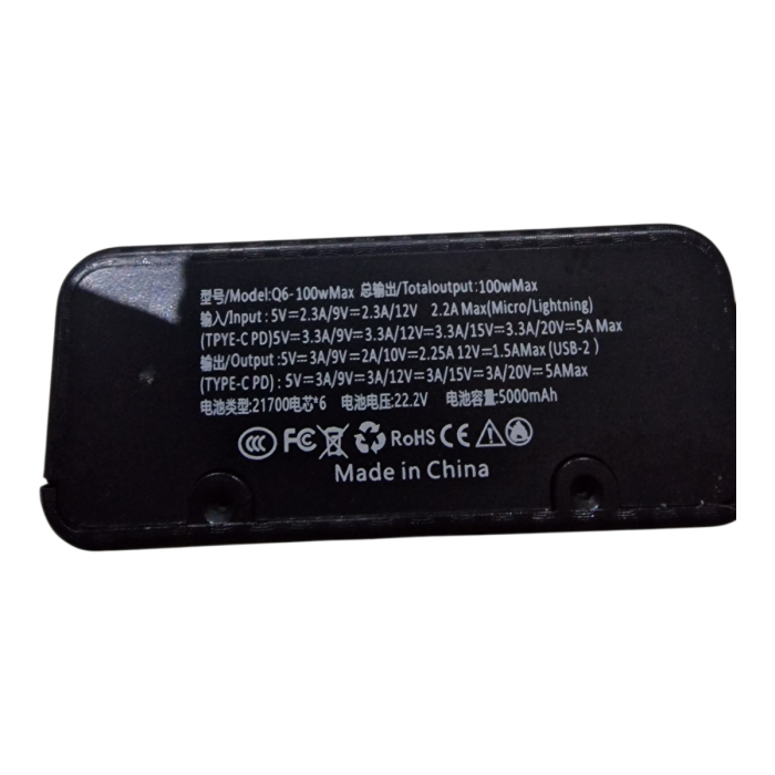 Мощный Повербанк 21700 6шт До 100ватт