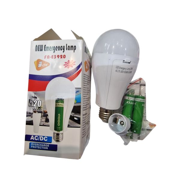 Аварийная лампочка Е27 2x18650, 20W