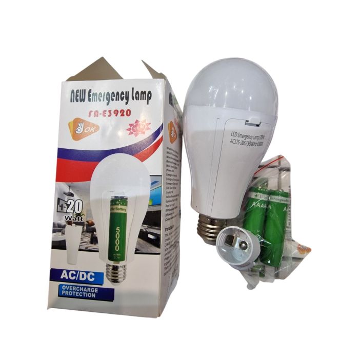 Аварійна лампочка Е27  2x18650, 20W Один режим