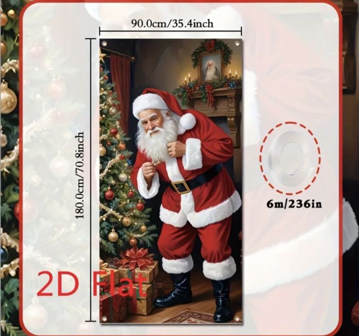 Новорічні прикраси для дому і інтер'єру Полотно тканина 1,8м на 0,9м