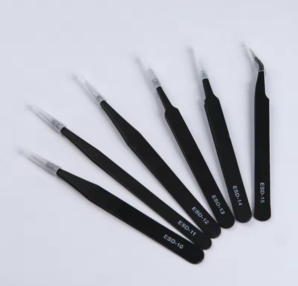 Набор антистатических радиотехнических пинцетов 6 шт  Без упаковки