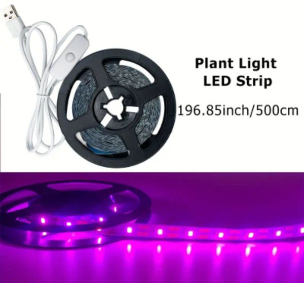Фитолента для роста саженцев от 5в USB питание фитолампа спектр LED 3528 SMD 500 cм + выключатель