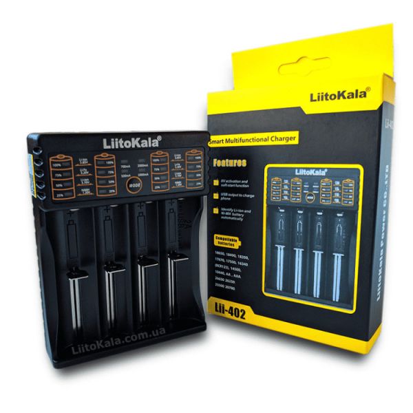 Зарядное устройство для аккумуляторов и батареек Liitokala lii-402